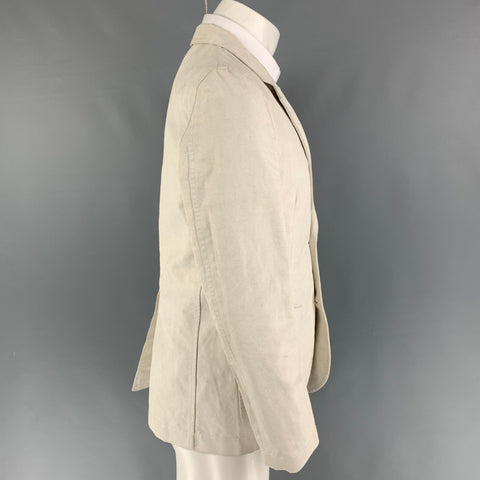COMME des GARCONS Size M Off White Linen Cotton Notch Lapel Sport Coat