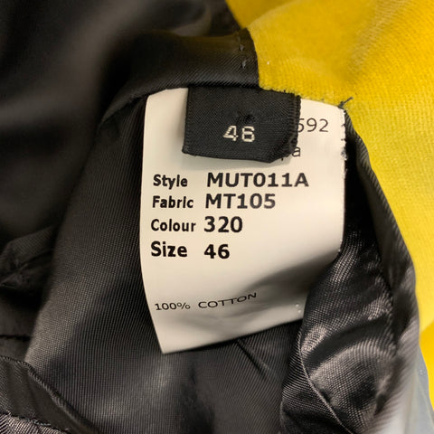 MARC JACOBS Size 36 Yellow Solid Cotton Velvet Peak Lapel Sport Coat