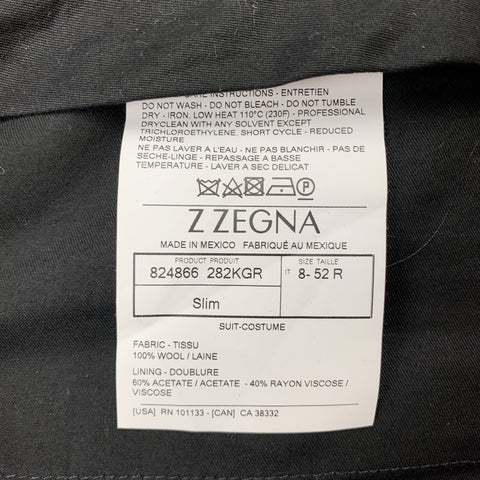 Z ZEGNA Size 32 Black Wool Zip Fly Dress Pants