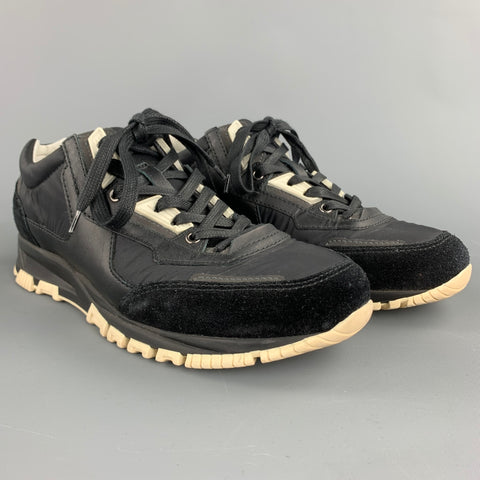 LANVIN Taille 8 Baskets à lacets en nylon noir