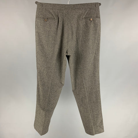 POLO by RALPH LAUREN Size 34 Grey Heather Virgin Wool / Cashmere Tuxedo Dress Pants