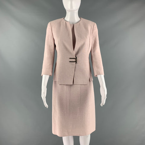 AKRIS Size 4 Rose Linen Wool Sleeveless Below Knee Outfits