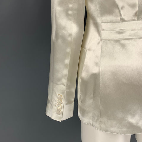Collection RALPH LAUREN Taille 6 Blazer en acétate et viscose crème