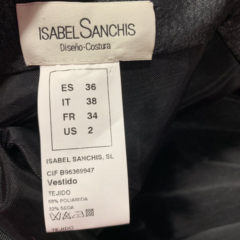 ISABEL SANCHIS Talla 2 Traje de baño negro nude poliamida seda brillante