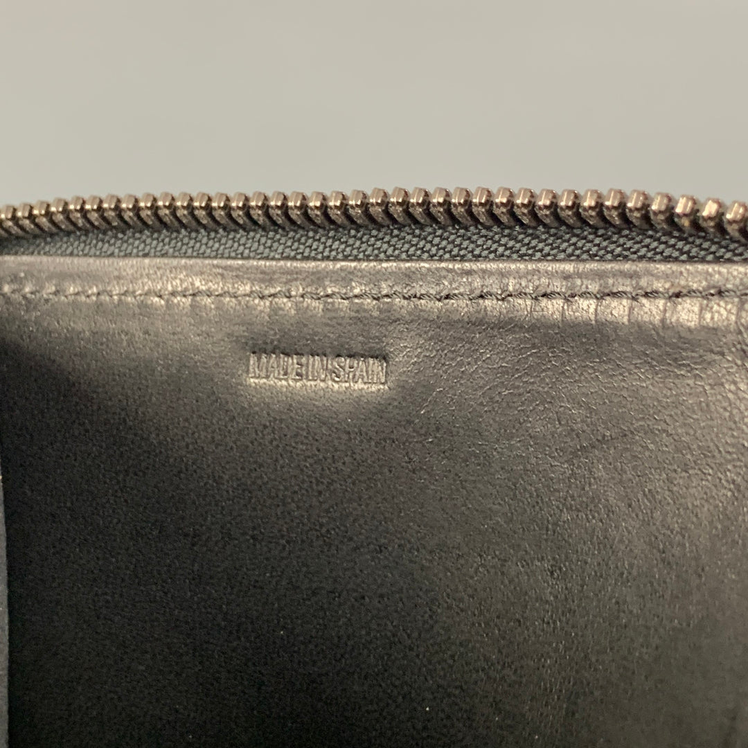 ANN DEMEULEMEESTER Black Embossed Leather Wallet