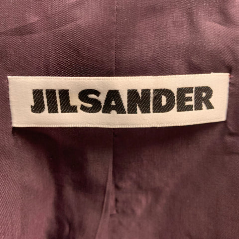 JIL SANDER Size 8 Burgundy Wool  Mohair Jacket