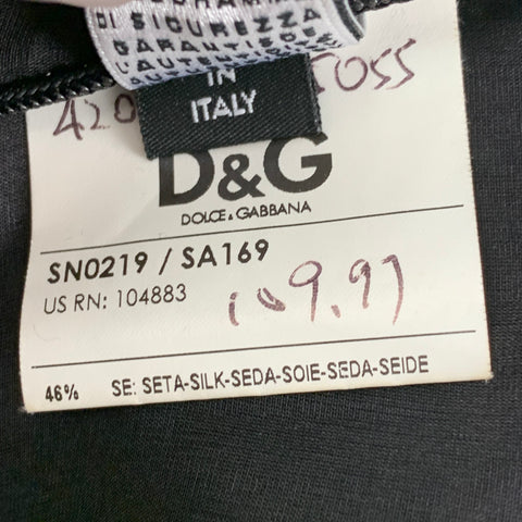 D&amp;G by DOLCE &amp; GABBANA Taille 8 Haut habillé en soie mélangée noire