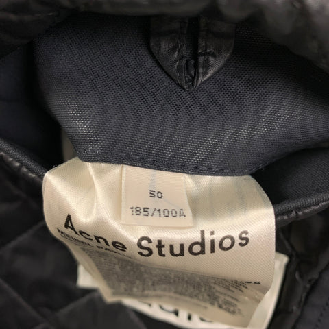 ACNE STUDIOS Manteau boutonné en coton enduit marine taille M