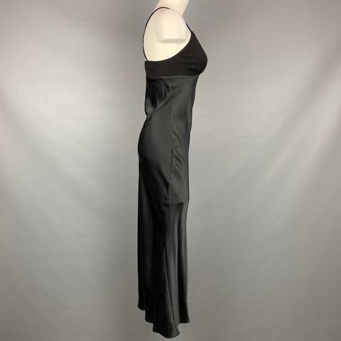 HEIDI WEISEL Taille 4 Robe longue en soie satinée noire