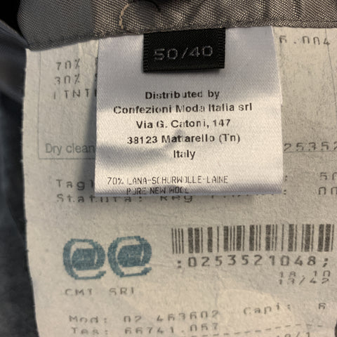 CALVIN KLEIN COLLECTION Size 40  Silver Heather Wool / Silk Peak Lape Sport Coat