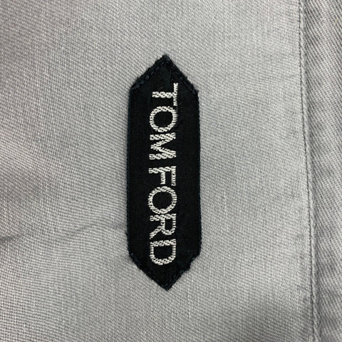 TOM FORD Size XL Gray Cotton Western Long Sleeve Shirt
