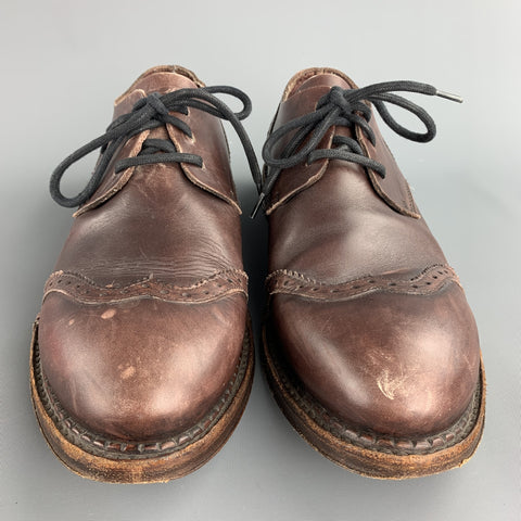 CoSTUME NATIONAL Size 9.5 Brown Antique Leather Lace Up Shoes