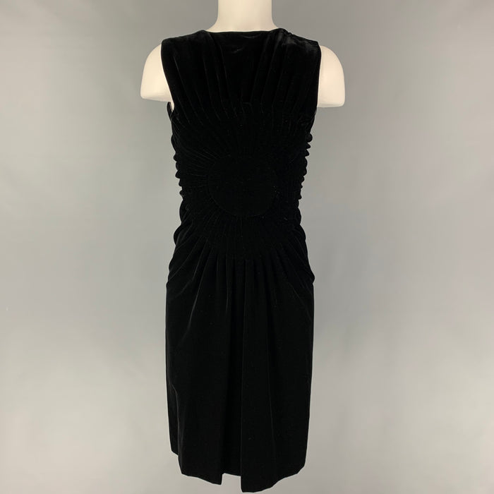 JIL SANDER Size 4 Black Viscose Blend Ruffled Sleeveless Dress