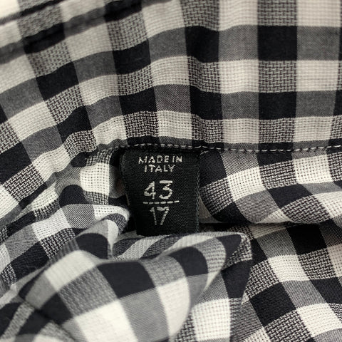 TOM FORD Size XL Black & White Checkered Cotton Button Up Long Sleeve Shirt