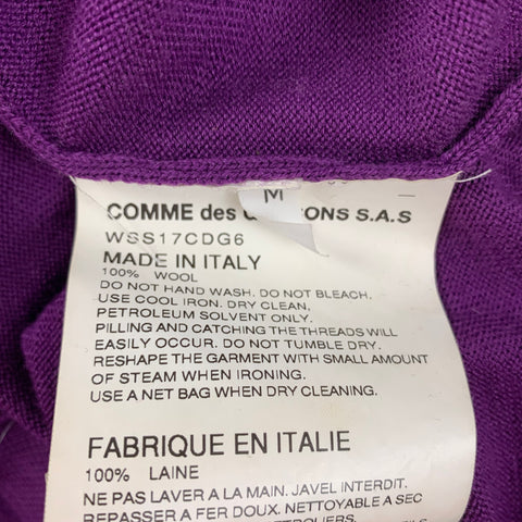 VETEMENTS x COMME des GARCONS SHIRT SS17 Size M Black Purple Graphic Wool Crew-Neck Pullover