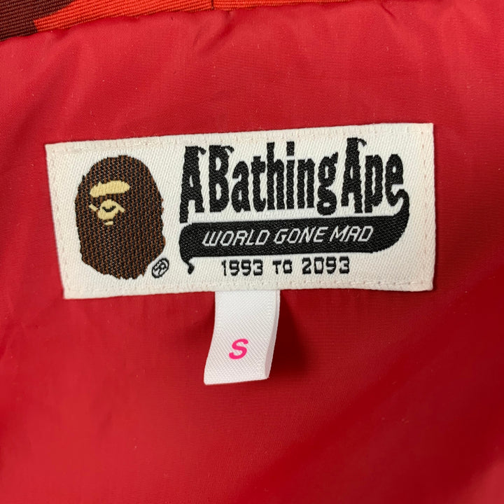 A BATHING APE Chaqueta Nylon Camuflaje Rojo Burdeos Talla S