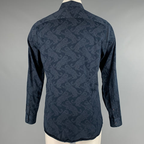TED BAKER Size M Navy Grey Jaguars Cotton Long Sleeve Shirt