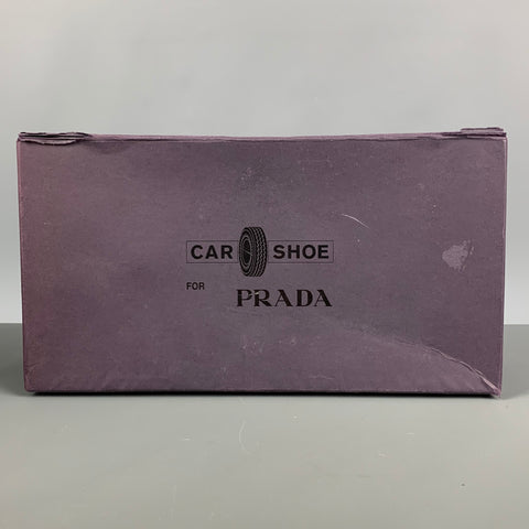 PRADA Size 10.5 Black Leather Drivers Lace Up Shoes