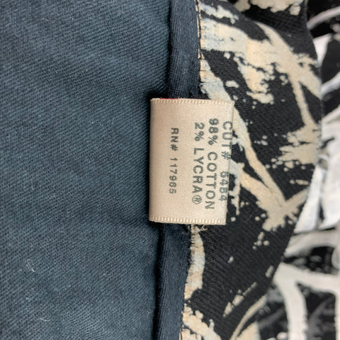 PROENZA SCHOULER for J BRAND Size 28 Black & White Painted Cotton Blend Jeans