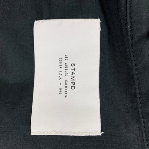STAMPD Camisa de manga larga con botones de algodón blanco y negro talla XS