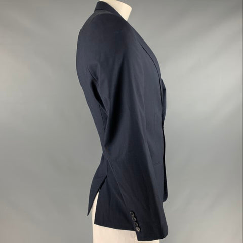 VERSACE COLLECTION Size 44 Navy Wool Single Breasted Sport Coat