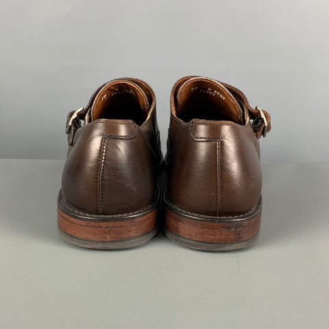 ALLEN EDMONDS Taille 10 Chaussures à lacets en cuir marron à double sangle