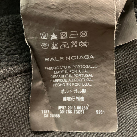 BALENCIAGA Size M Black Graphic Cotton Crew-Neck Sweatshirt