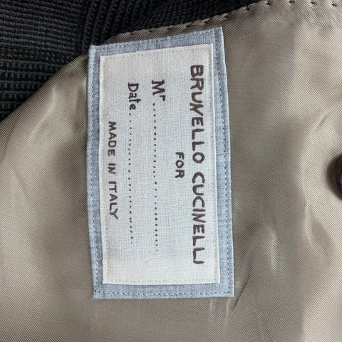 BRUNELLO CUCINELLI Size 40 Olive & Brown Glenplaid Notch Lapel Sport Coat