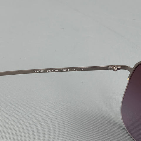 GIORGIO ARMANI Grey Metal Aviator Sunglasses