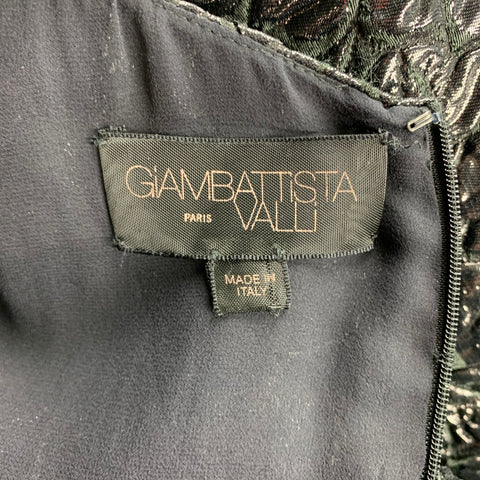 GIAMBATTISTA VALLI Size 6 Black Brocade Polyamide Blend A-Line Dress