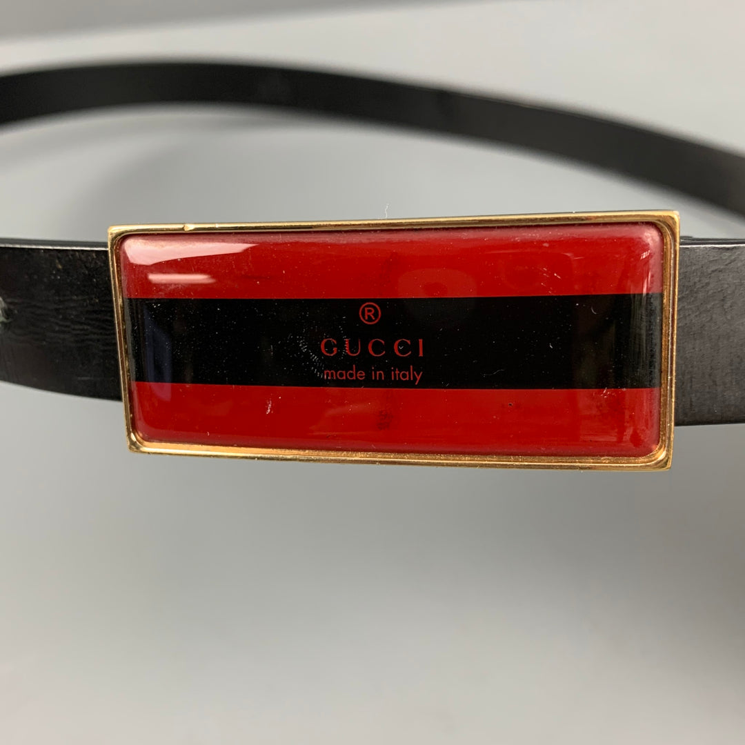 GUCCI Size 40 Black Leather Belt