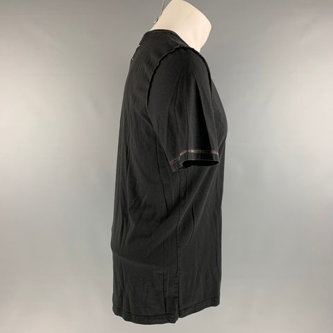 MAISON MARGIELA Size M Black Contrast Stitch Short Sleeve T-shirt
