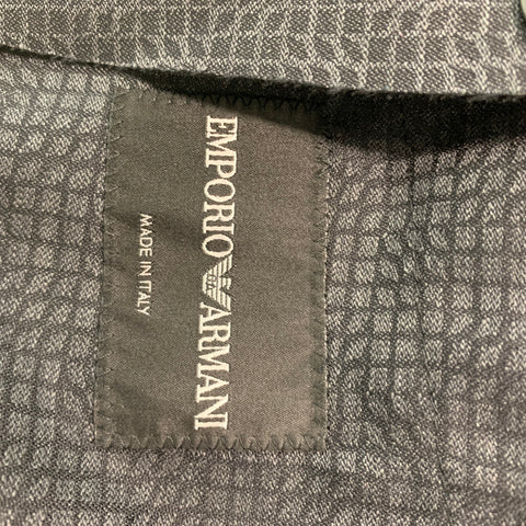 EMPORIO ARMANI Size 38 Charcoal Grey Wool Notch Lapel Sport Coat