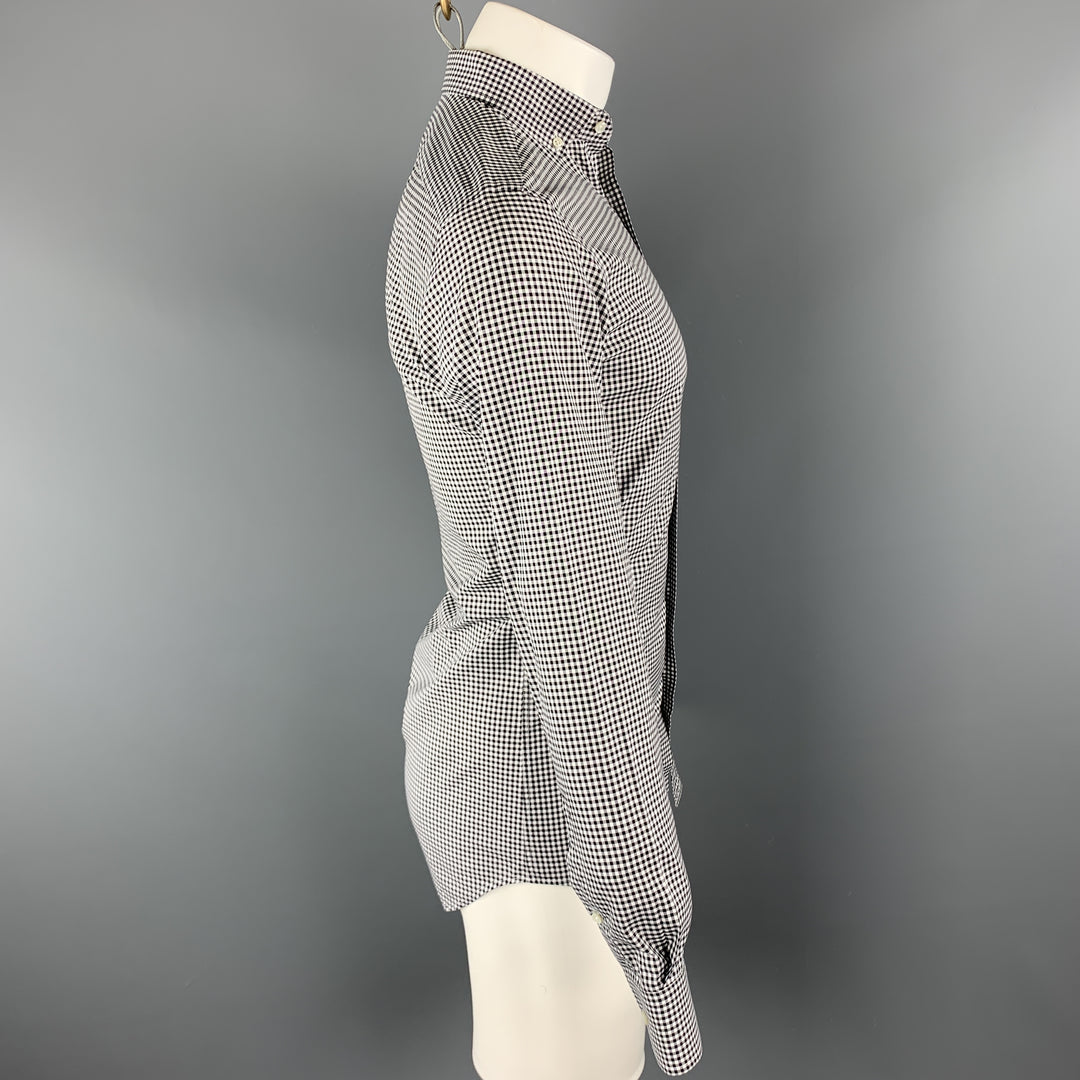 RALPH LAUREN Size S Black & White Checkered Cotton Button Down Long Sleeve Shirt