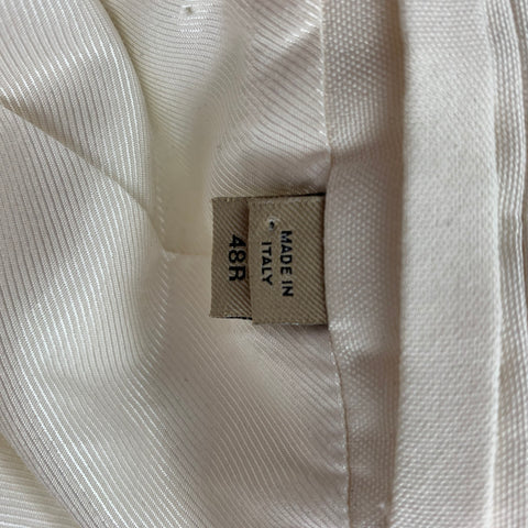 BURBERRY Size 38 Regular Cream Silk Notch Lapel Sport Coat