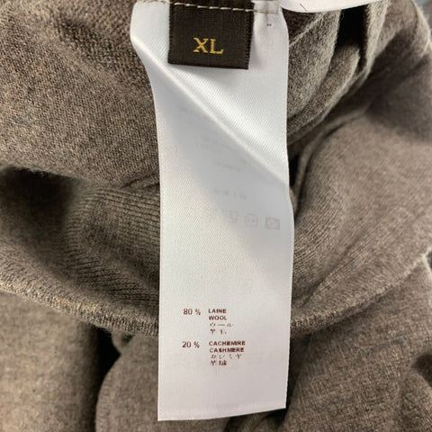 LOUIS VUITTON Size XL Taupe Knitted Wool Cashmere Jacket