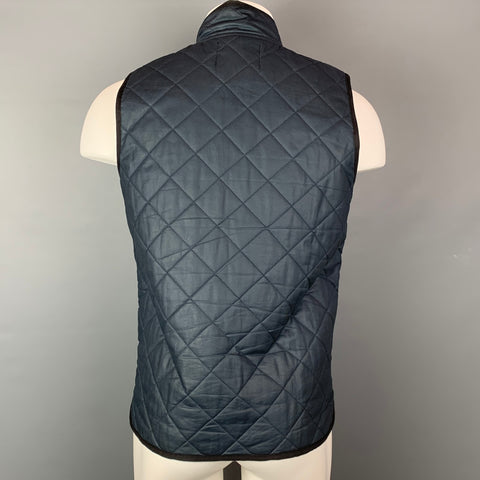 TOVAR Size M Navy Quilted Coated Cotton Snaps Vest