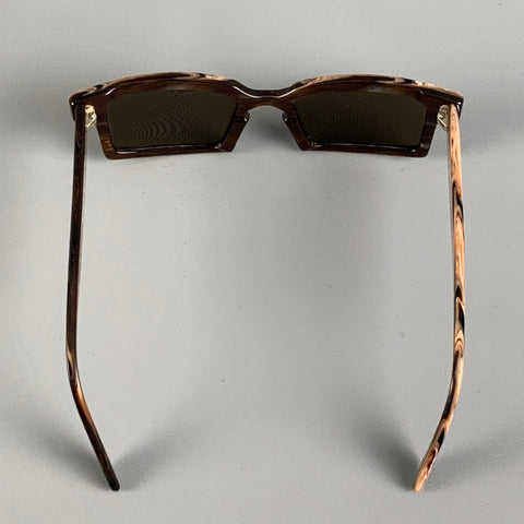 HARRY LARRY'S PARIS Brown Marbled Acetate Sunglasses
