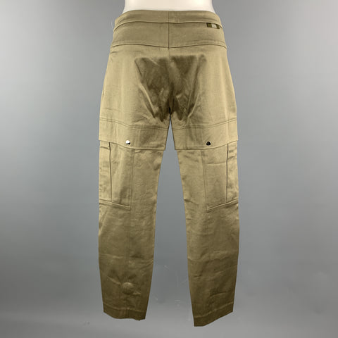 GUCCI Size 2 Olive Cotton / Elastane Snaps Cargo Cuff Zipper Casual Pants