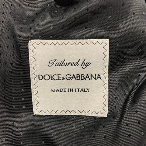 DOLCE & GABBANA SS15 Size 40 Regular Burgundy Black Passementerie 3D Embroidery Virgin Wool 3 Piece Suit