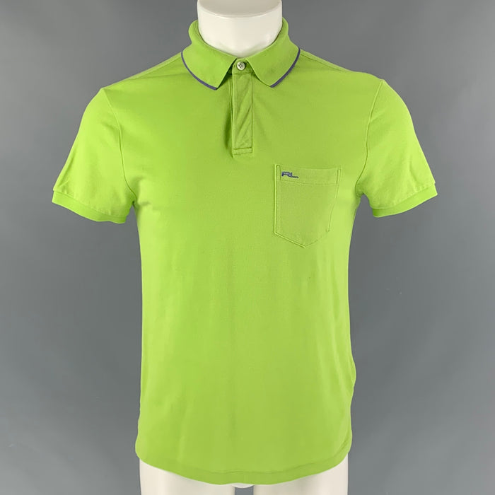 RALPH LAUREN Size S Green Cotton &  Elastane One pocket Polo