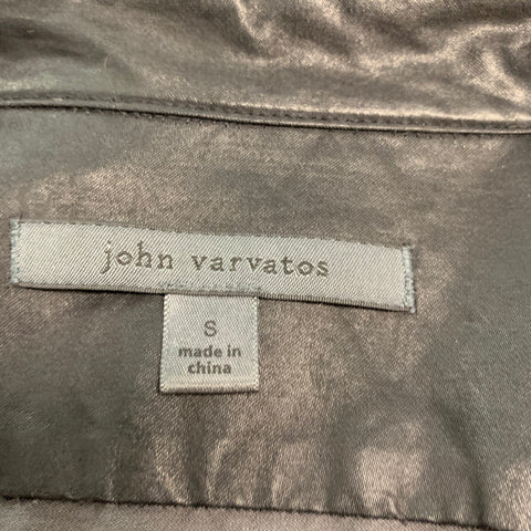 JOHN VARVATOS Size S Black Cotton Cupro Long Sleeve Shirt