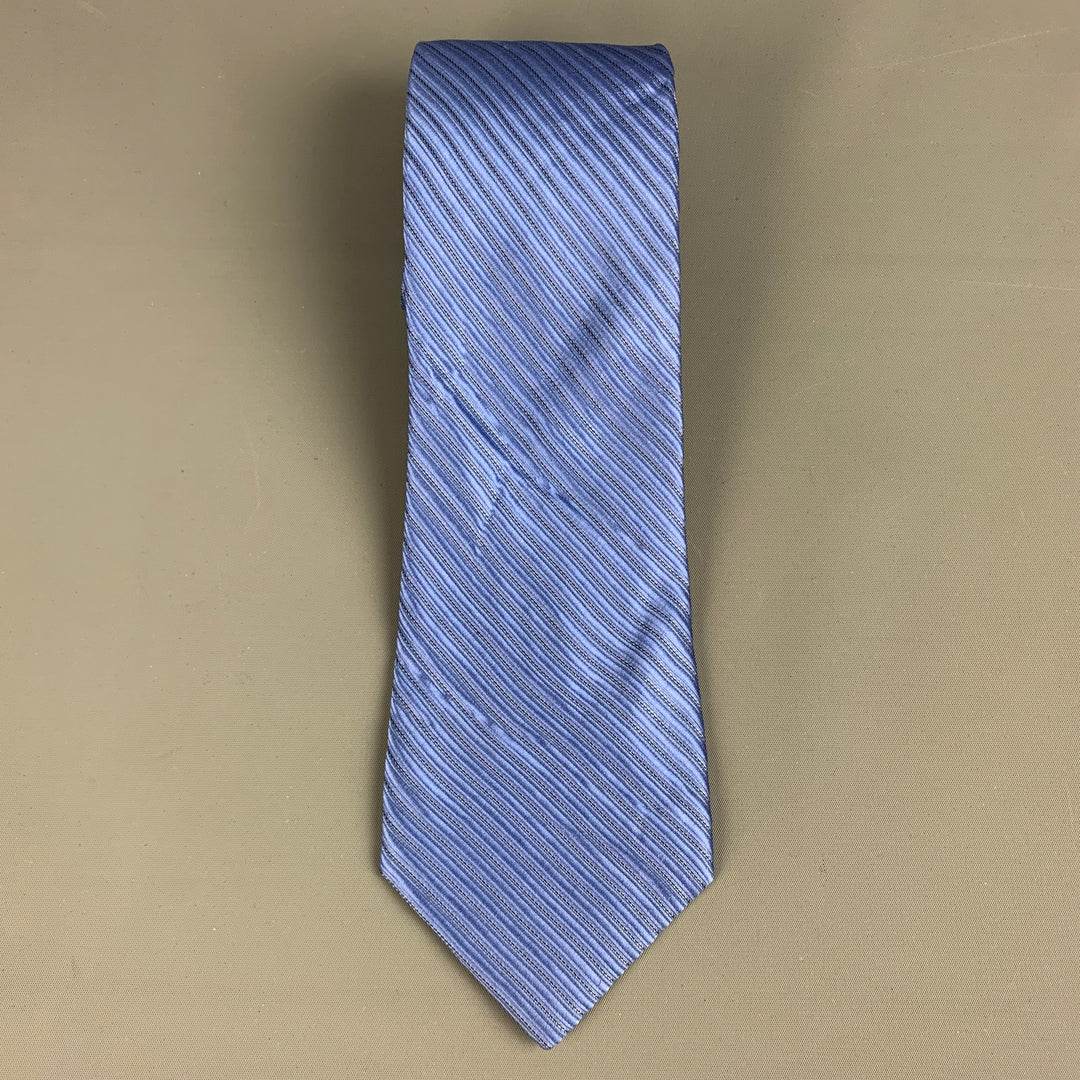 CALVIN KLEIN Blue Textured Silk Tie