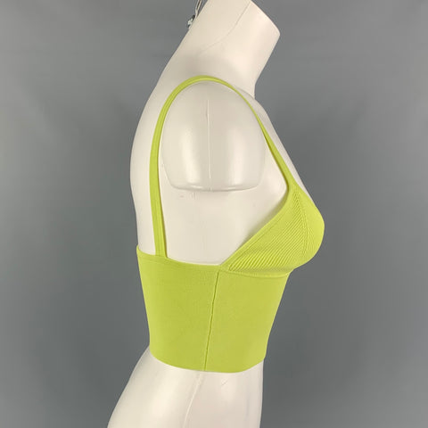 DION LEE Size 2 Neon Yellow Rayon Blend Density Bralette