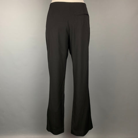 LANVIN 2007 Taille 10 Pantalon habillé en viscose noir