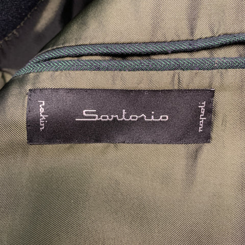 SARTORIO Taille 44 Manteau de sport long à revers cranté en laine de soie verte