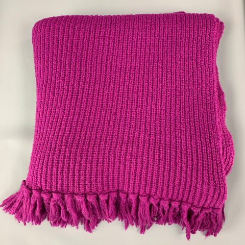 Y's by YOHJI YAMAMOTO Purple Knitted Wool Nylon 146"  Oversized Fringe Scarf