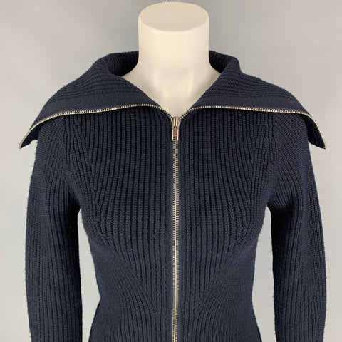 SANDRO Cárdigan Cuello Chal De Lana/Acrílico Azul Marino Talla S
