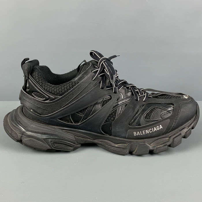 BALENCIAGA Size 10 Black Rubber Low Top Track Sneakers