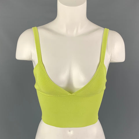 DION LEE Size 2 Neon Yellow Rayon Blend Density Bralette